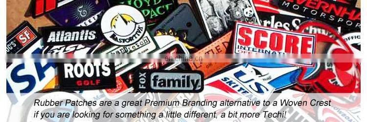 Custom 3d rubber patch logo for brand garment