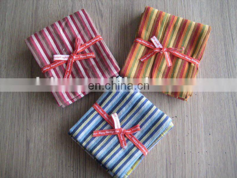 yarn dyed striped & checked kitchen towels,5 sets