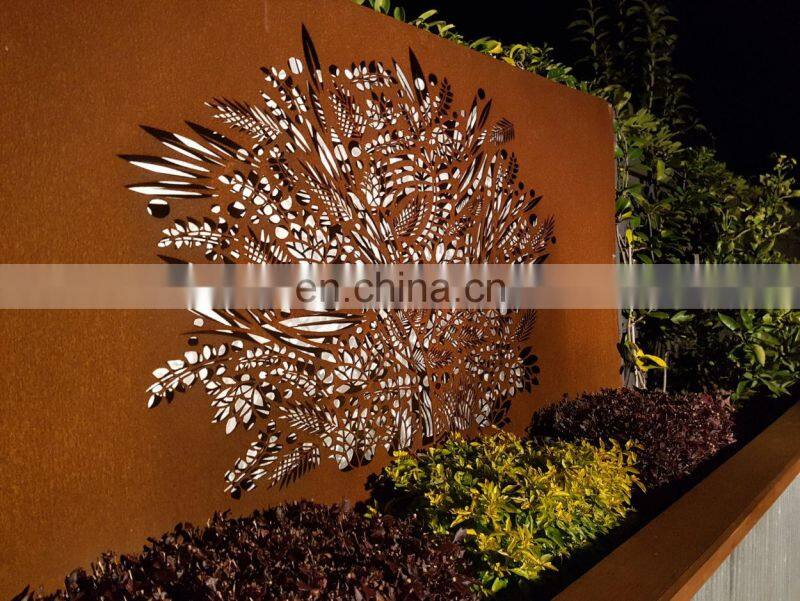 corten steel rusted garden screen corten steel laser cut screen art