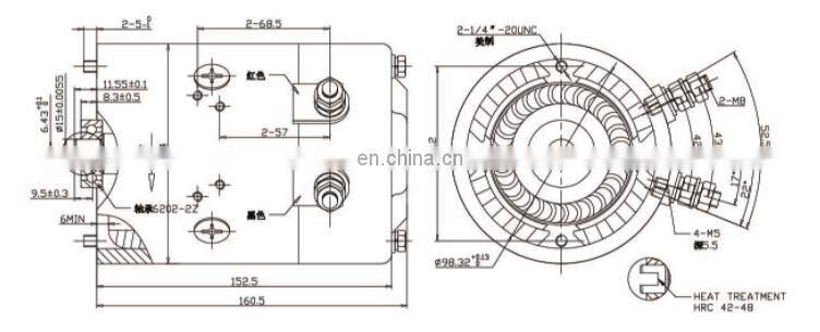 Hydraulic DC Motor 24V 2.2KW 114mm O.D N2024