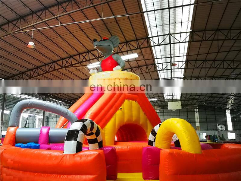 High Slide Captain Mouse circle ship inflatable obstacle jumpers for sale