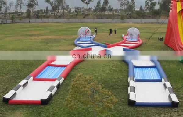 China Manufacturer Pvc Material Amusement Park Interactive Commercial Outdoor Sport Racingg Games Go Kart Inflatable Track Race