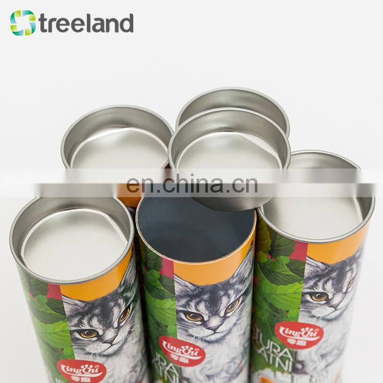 Airtight Round Shape Kraft Paper Box Pet Food Container