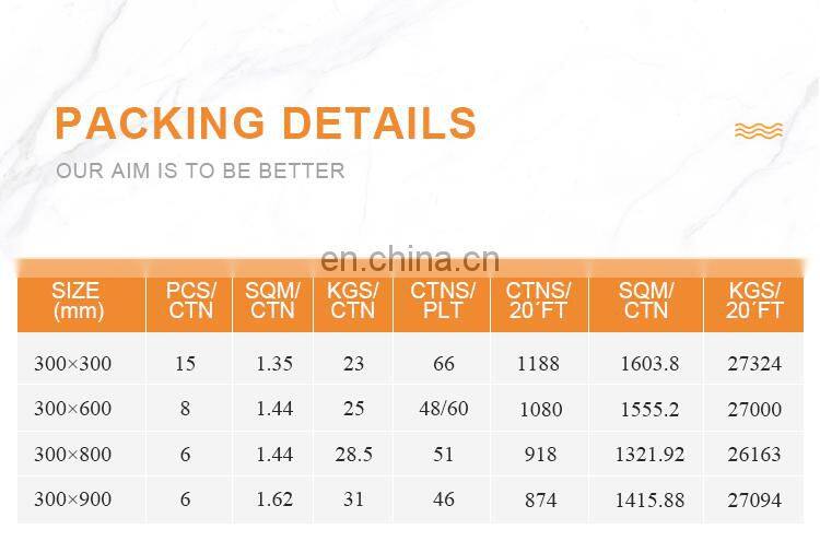 300x900mm Bathroom Washroom Ceramic White Wall Tile Design Pictures Purfle Decoration