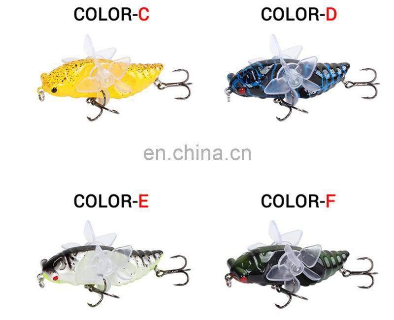New Design 75mm 15.4g Floating Rotating wings propeller Fishing Lure Whopper plopper Freshwater Saltwater Lures
