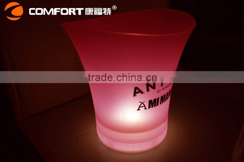 Competitive PP Plastic belvedere wine bucket LED Ice Bucket