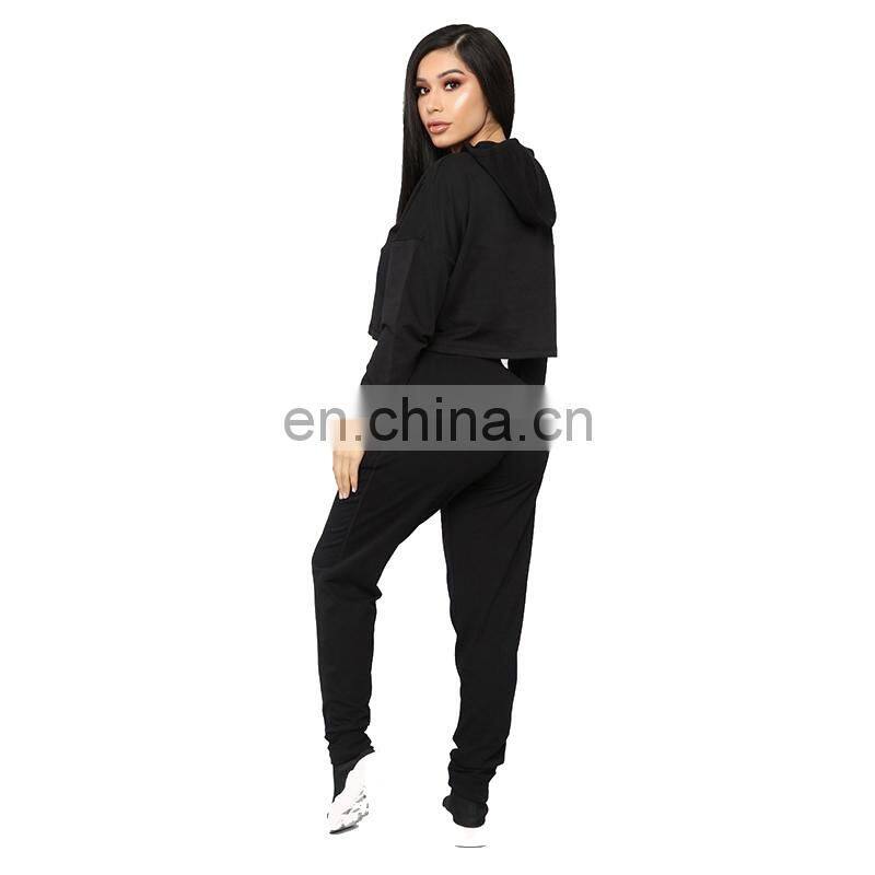Wholesale custom new fashion autumn and winter women's long-sleeved hooded casual sports hooded sweater jogging suit