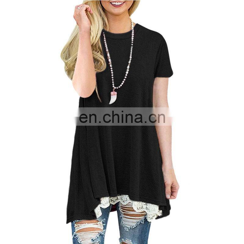 Factory Outlet 2021 Christmas Plus Size Women's Top Stitching New European and American Lace Long Sleeve Fat MM Casual Wear