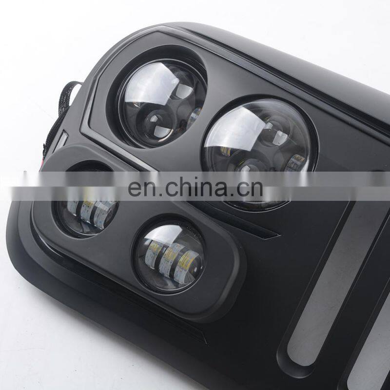 Car Grille with LED For Jeep Wrangler Jk Front grille accessories auto parts