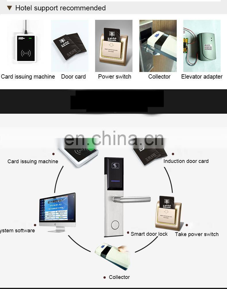 Rfid Hotel Electronic Locks Sus 304 Material Durable Card Digital Door Lock