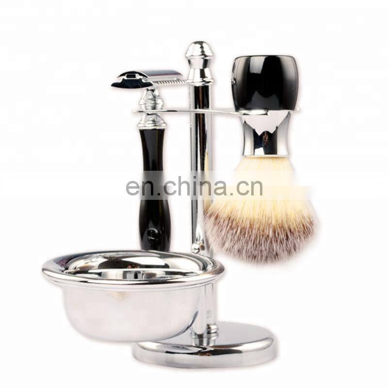 Black Color Badger Shaving Brush And Razor Stand With Bowl