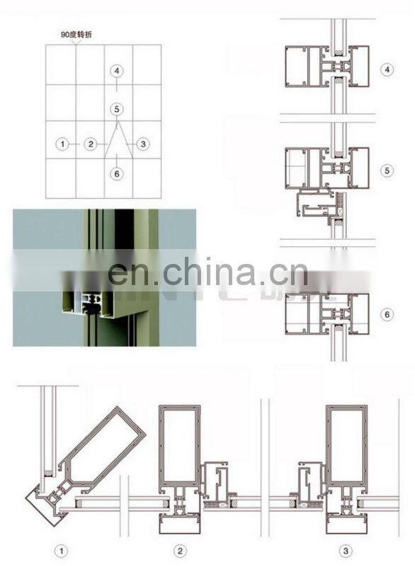 GOLD COLOR REFLECTIVE INSULATED GLASS HOTEL GRAND BUILDING CURTAIN WALL