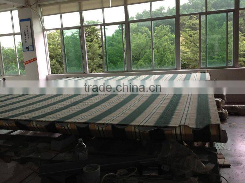 Curtain times Motorized Retractable Awning in Sunshade Fabric