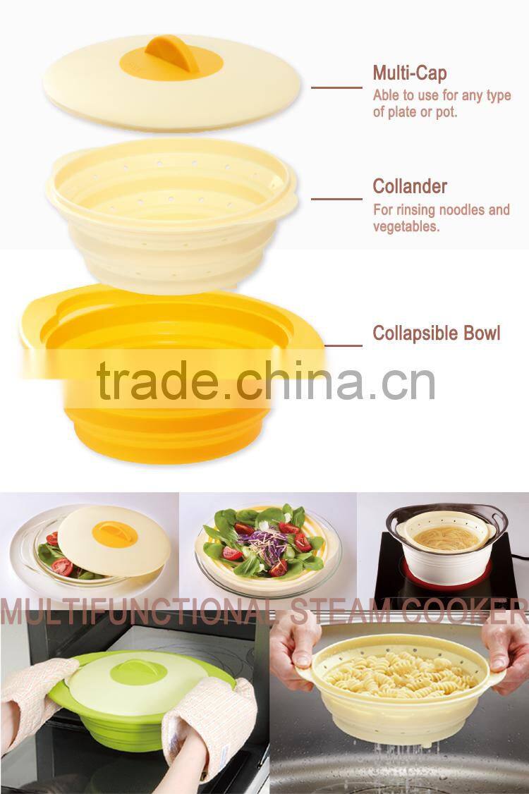 Hot Sale Foldable Silicone Steamer