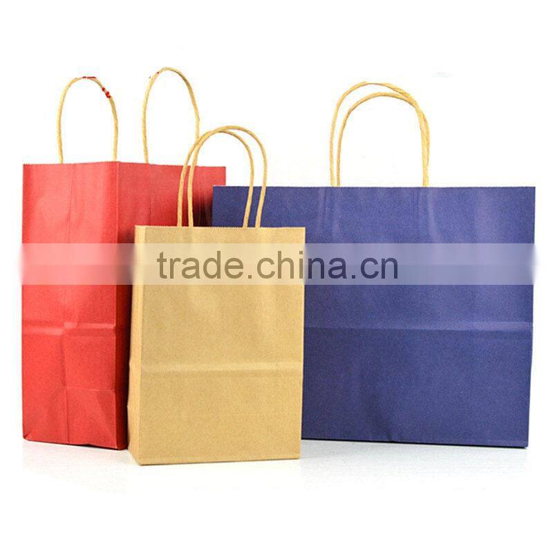 Promotional printed gift bags flat bottom brown kraft paper bag