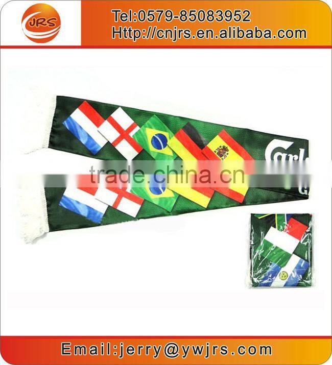 China factory wholesale world cup satin football scarf/digital printing scarf