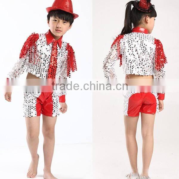 Latest 2016 jazz dance costumes performing children Boys stage costume stage show costumes
