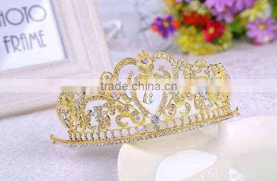 Bridal crystal rhinestone wholesale gold sliver crown wedding jewelry