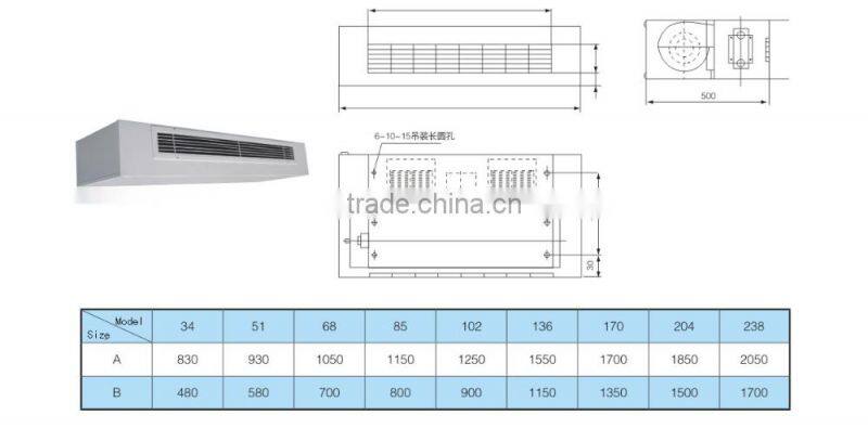 China manufacture high efficiency wall mounted horizontal fan coil unit for sale