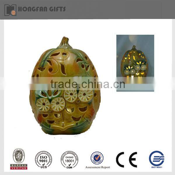 Fashion LED halloween ceramic lighted pumpkins