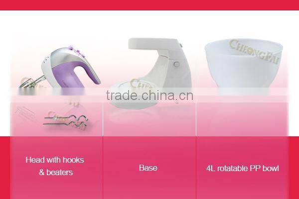 250W 4 L plastic roating bowl dough mixer