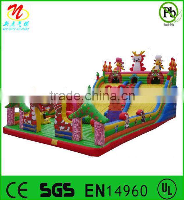 Bounce inflatable fun city bluecat theme inflatable fun factory,inflatable amusement park