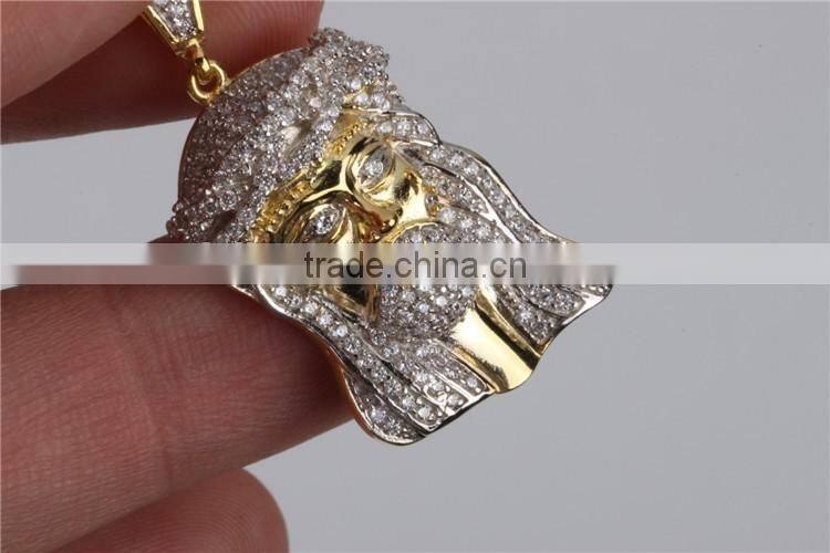 Custom 925 sterling silver iced out hip hop jewelry gold plated religious pendants