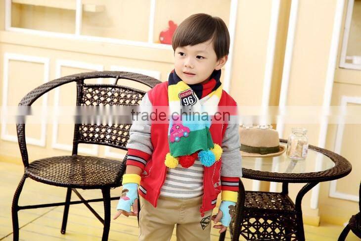 Wholesale Fashion Boys Girls Children Autumn Winter Knitted Scarf with Colorful Balls