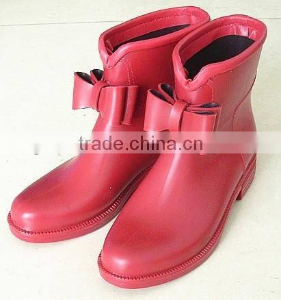 Fashion Bow PVC Ankle rain shoes
