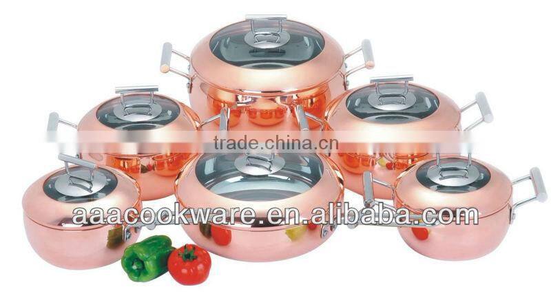 2014 New CONCEPT 12pcs 2.5mm Tri-ply Cookware Set Apple Shape For Wholesale