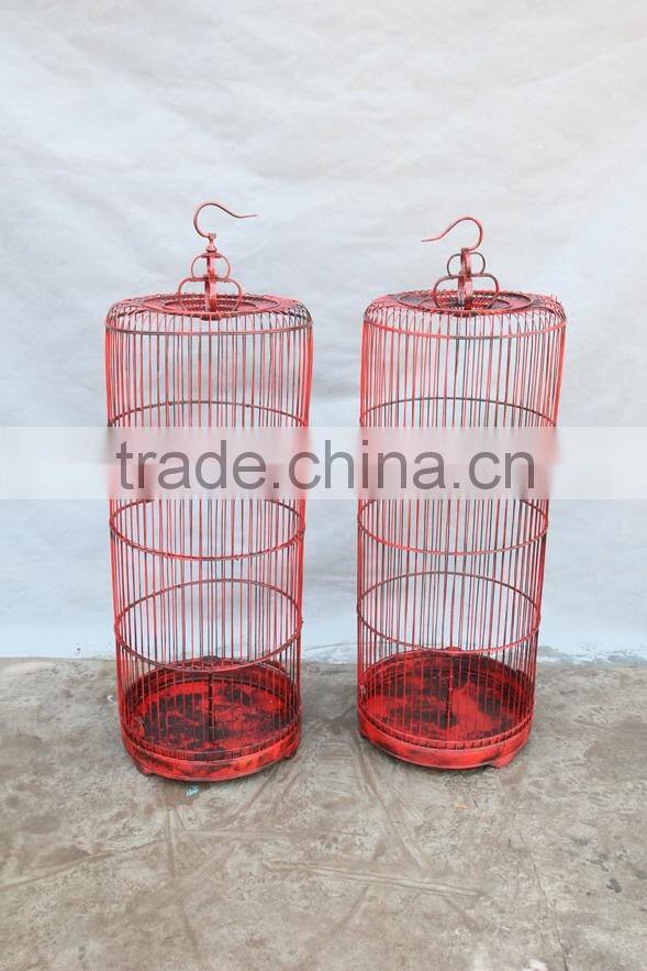 chinese antique bamboo outdoor hanging bird cage