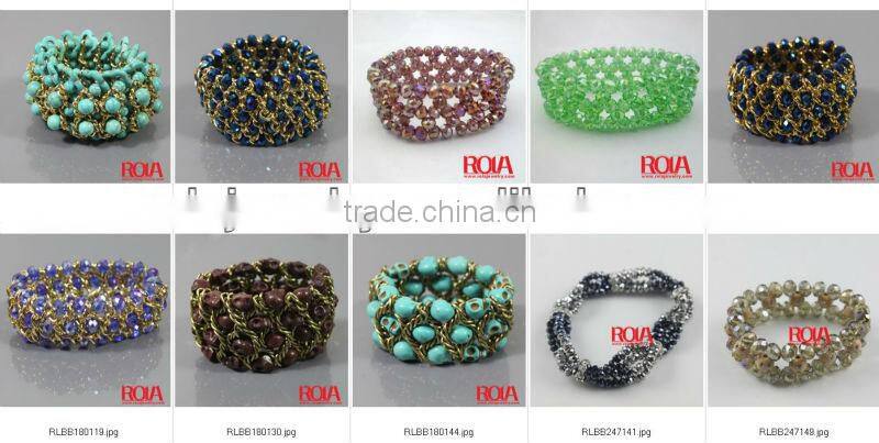 Imitation jewellery small glass seed beads pink tassels bracelets for children