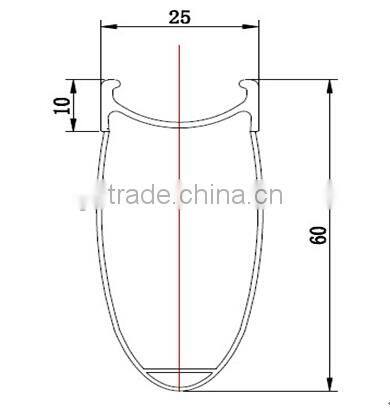 UDELSA Road 60mm Carbon Wheelset with alloy braking surface 25mm wide