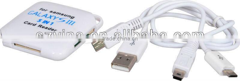 Micro USB 2.0 Hub OTG Card Reader Combo for Samsung I9500 I9220