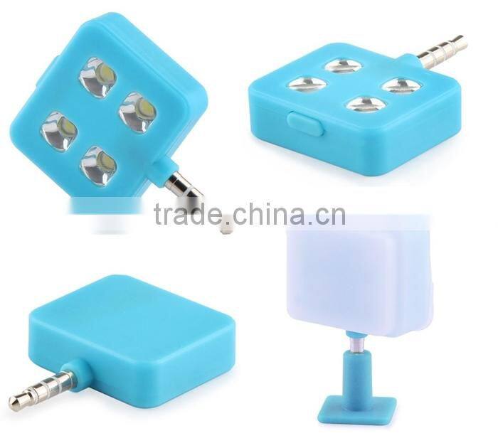 Portable Mini 4 LED External Flash Fill Light Selfie Lamp For iPhone 6