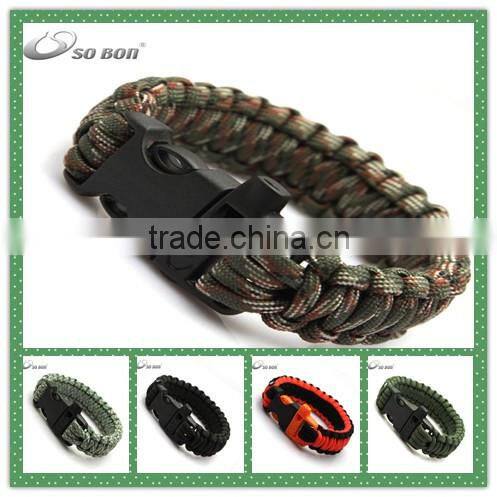 Cheap christmas woven paracord bracelet with logo
