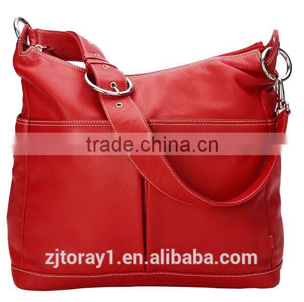 Genuine Cow Leather Fashion Mummy Baby Diaper Bag High Quality Leather Shoulder Tote Lady Handbag Bag