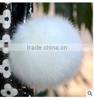 100% Cute genuine fox fur ball for keychain bag car Accessories