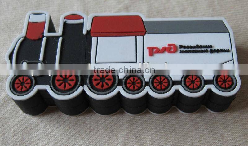 4GB usb drive truck shape with PVC material and white color