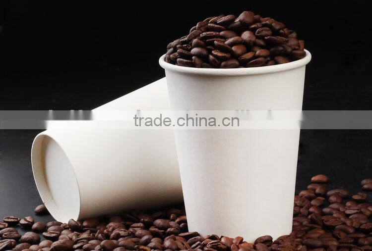 OEM Disposable pe coated white/green/red/browm /black paper coffee cup