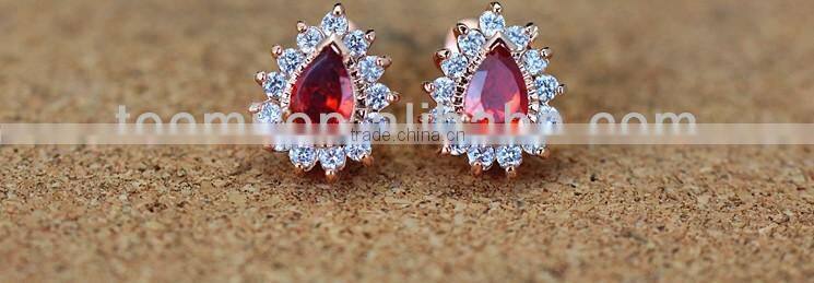 JINSE Red Stone Earrings