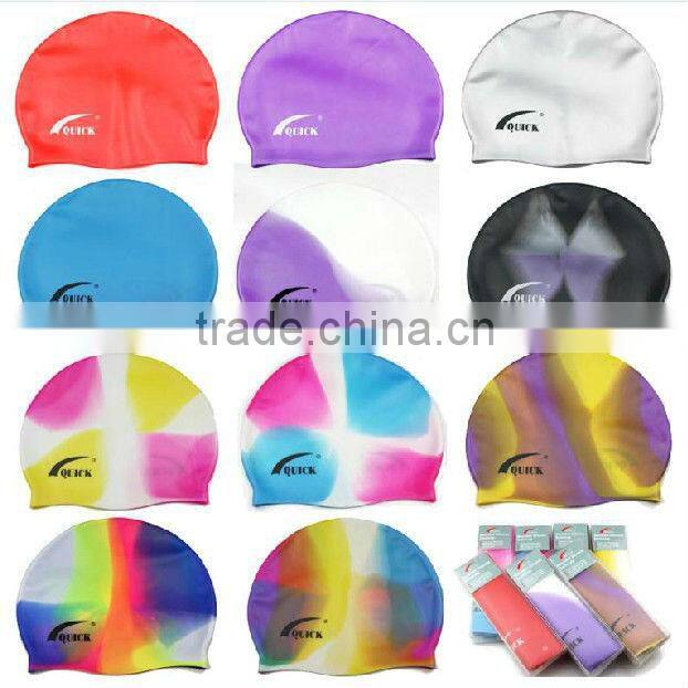 soft and high quality silicone junior swim caps for retail