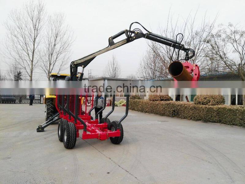 ATV timber trailer with crane/log trailer with grapple ZM3004