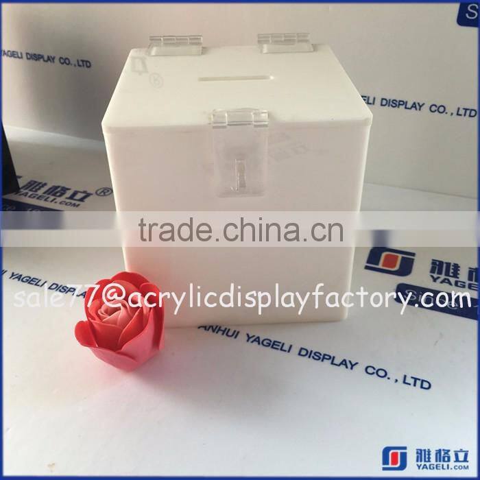 Colored Acrylic Donation Box with Key Lock, Counter Acrylic Feedback Box