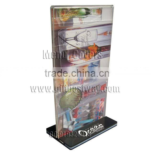 Acrylic menu holder ,4x6 acrylic menu holder