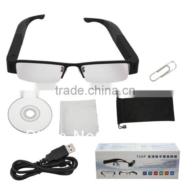 Factory direct Black Video Recorder Webcam 720P hidden cam glasses16gb