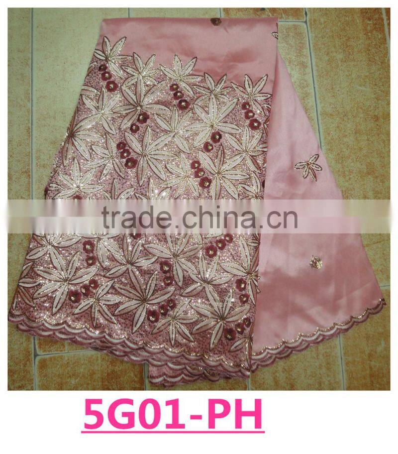 latest african design sequins raw silk george fabrics for women dress