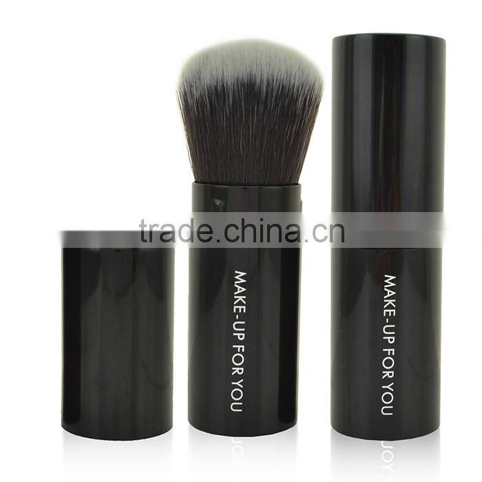 Gold nylon hair makeup retractable powder brush