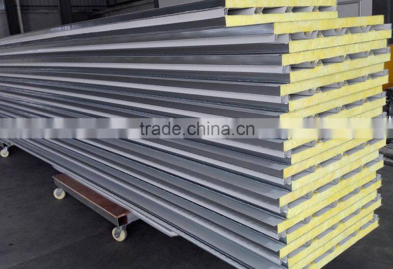 Fiber Glass Wool Sandwich Panel Insulated Metal faced for roof board