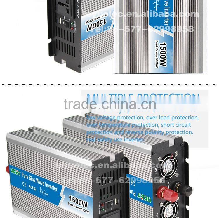 OPIP-1500-1-24 High frequency 100% full power 60Hz 24v 110v solar 1500w dc to ac power inverter